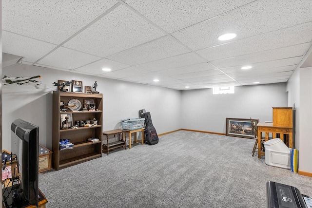 1941 Beulah Ave, East Troy, WI 53120 - carpeted home office featuring baseboards, recessed lighting, and a paneled ceiling