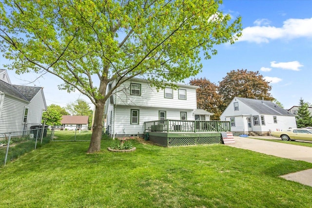 1941 Beulah Ave, East Troy, WI 53120 - back of house with a deck and driveway