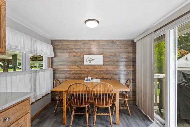 1941 Beulah Ave, East Troy, WI 53120 - dining space featuring wood finished floors and wooden walls