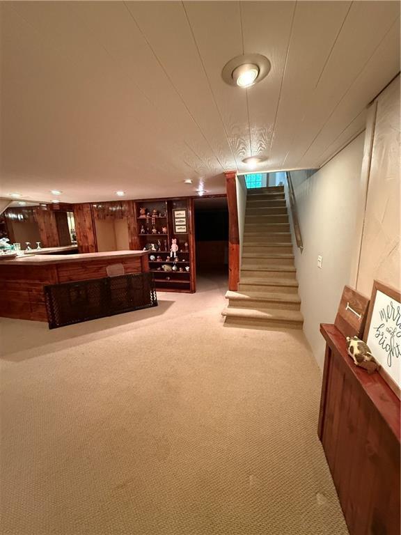 51 Stump Lake Rd, Chippewa Falls, WI 54729 - bar area with carpet and stairway