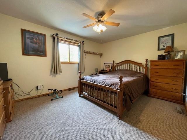 4546 Gold Leaf Ln, Ojibwa, WI 54862 - bedroom featuring carpet flooring, a ceiling fan, and baseboards