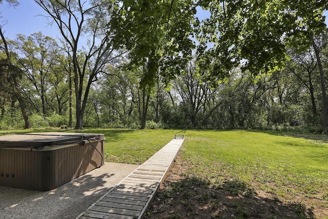 N7094 Evergreen Ln, Elkhorn, WI 53121 - view of green lawn with a hot tub