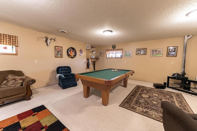 715 Farmer Ave, Tomah, WI 54660 - game room with carpet floors, a textured ceiling, plenty of natural light, and billiards table