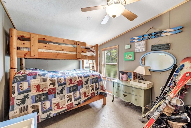 W6576 20th Dr, Wautoma, WI 54982 - carpeted bedroom with vaulted ceiling and a ceiling fan