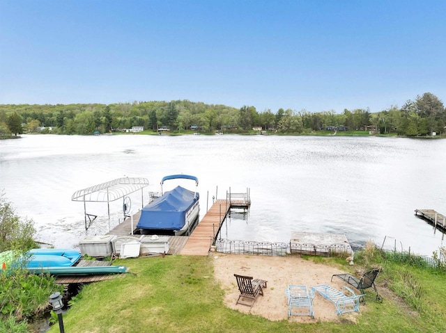 W6576 20th Dr, Wautoma, WI 54982 - dock area featuring a water view