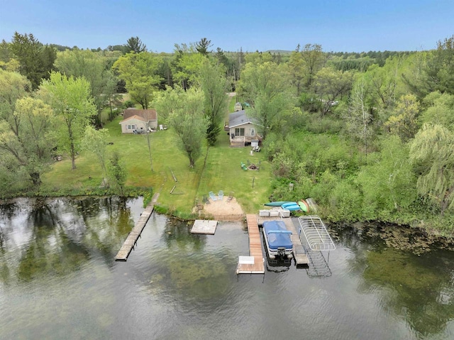 W6576 20th Dr, Wautoma, WI 54982 - bird's eye view of a nearby body of water and a heavily wooded area