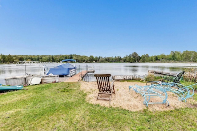 W6576 20th Dr, Wautoma, WI 54982 - view of yard featuring a water view and a boat dock