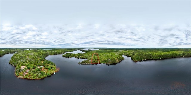 W7607 Whitetail Dr, Minong, WI 54859 - aerial view of a large body of water and a heavily wooded area