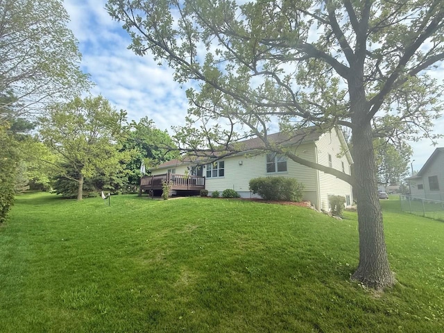 407 Overlook Ter, Marshall, WI 53559 - view of yard with a deck