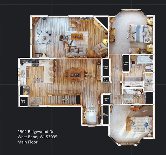 1502 Ridgewood Dr Unit D-7, West Bend, WI 53095 - property floor plan