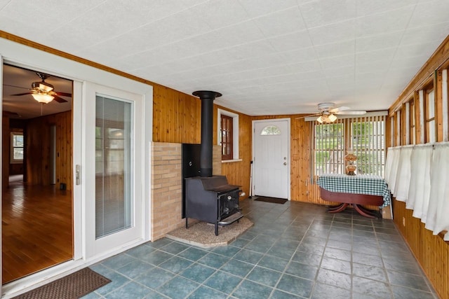 E14485 Baltic Ave, Merrimac, WI 53561 - sunroom with a wood stove