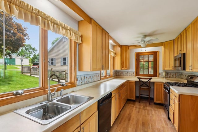 E14485 Baltic Ave, Merrimac, WI 53561 - kitchen featuring stainless steel appliances, a sink, healthy amount of natural light, and light wood-type flooring