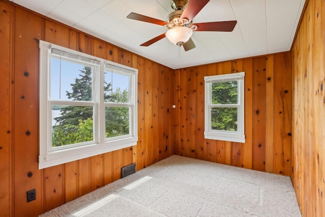 E14485 Baltic Ave, Merrimac, WI 53561 - carpeted spare room featuring wooden walls and ceiling fan