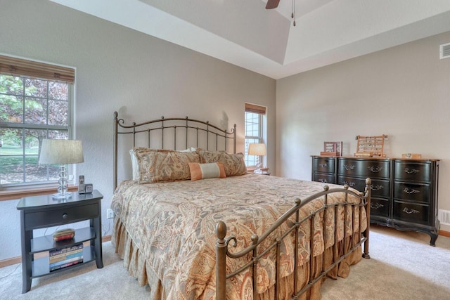 1826 Stonebridge Rd, Waukesha, WI 53188 - bedroom with light carpet, baseboards, ceiling fan, and a textured wall
