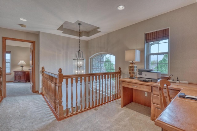 1826 Stonebridge Rd, Waukesha, WI 53188 - office space with healthy amount of natural light, light carpet, a chandelier, and recessed lighting