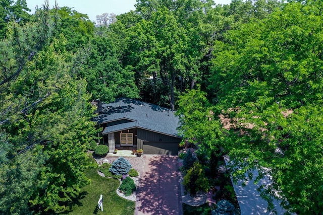 3914 Priscilla Ln, Madison, WI 53705 - view from above of property featuring a heavily wooded area