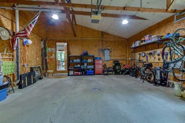 3914 Priscilla Ln, Madison, WI 53705 - garage featuring a garage door opener and electric panel