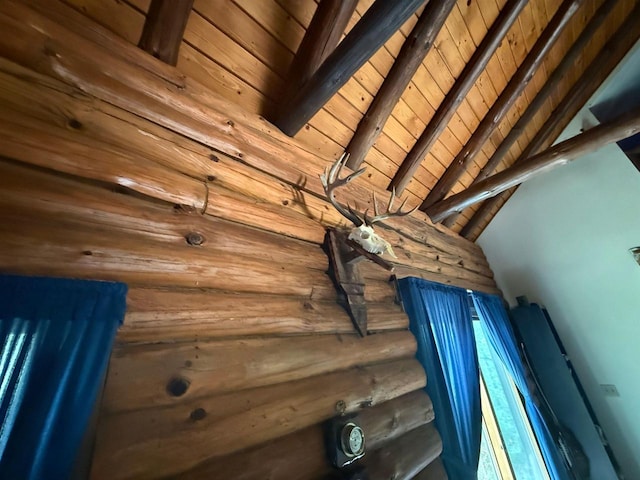 N8718 Starr Rd, Portage, WI 53901 - detailed view of wooden ceiling