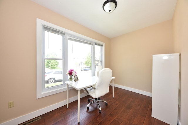 3727 E Layton Ave, Cudahy, WI 53110 - home office featuring dark wood-type flooring and baseboards