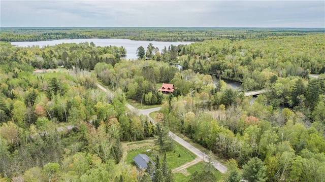 4620W Sweitzer Rd, Winter, WI 54896 - aerial view of property and surrounding area featuring a heavily wooded area and a large body of water