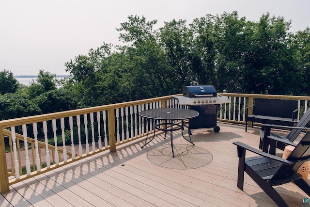 240 6th St S, Bayfield, WI 54814 - wooden terrace with a grill