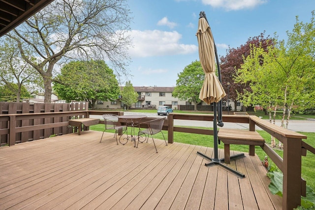 5748 Cambridge Ln Unit 3, Mount Pleasant, WI 53406 - wooden deck with outdoor dining space