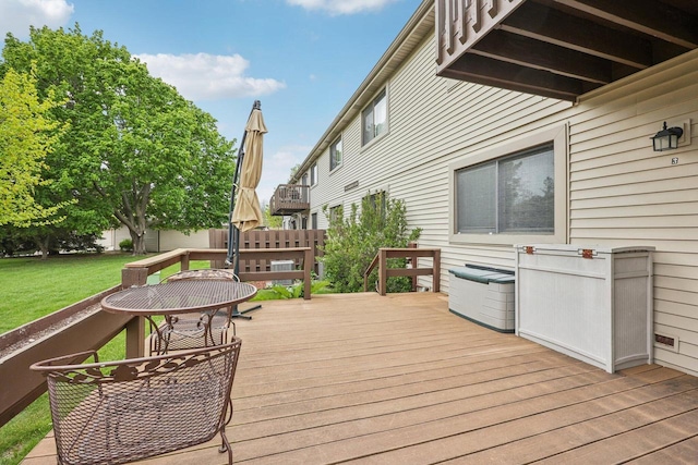 5748 Cambridge Ln Unit 3, Mount Pleasant, WI 53406 - wooden terrace featuring a yard