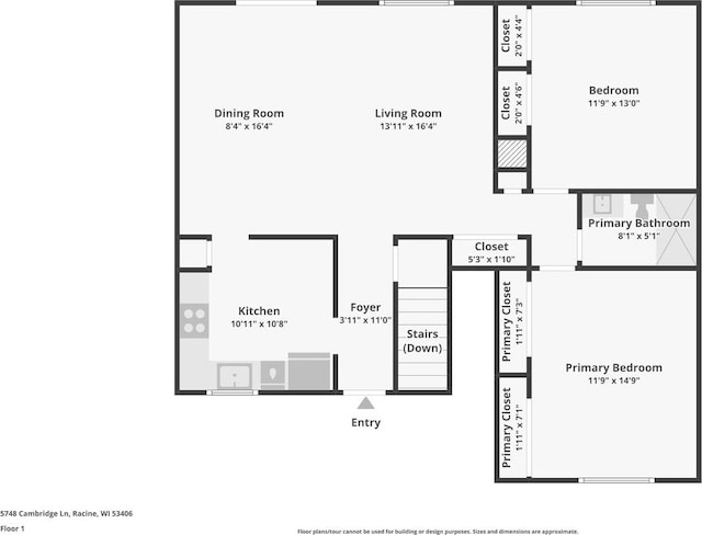 5748 Cambridge Ln Unit 3, Mount Pleasant, WI 53406 - room layout