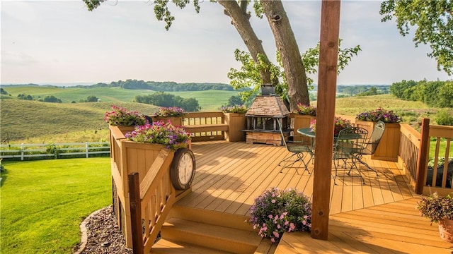 S523 Cole Rd, Mondovi, WI 54755 - deck with a view of rural / pastoral area and outdoor dining area