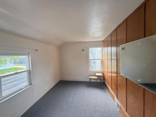 312 W 4th St, Marshfield, WI 54449 - additional living space with healthy amount of natural light, lofted ceiling, light carpet, and baseboards