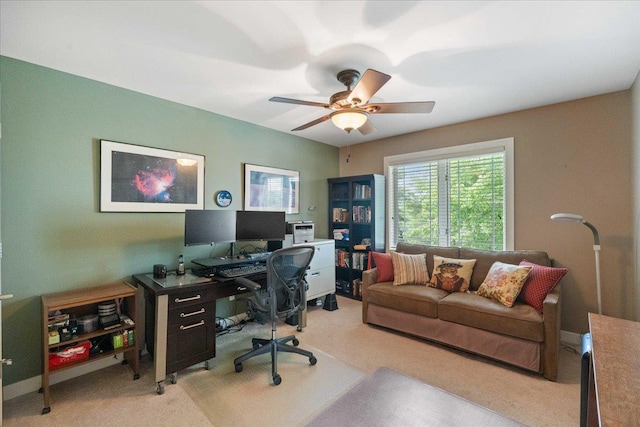 1814 Masters Ln, Madison, WI 53719 - office with light carpet and a ceiling fan