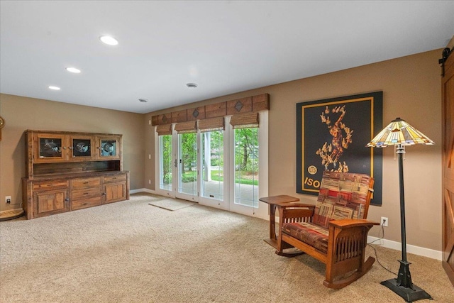 1814 Masters Ln, Madison, WI 53719 - living area featuring carpet floors, baseboards, and recessed lighting