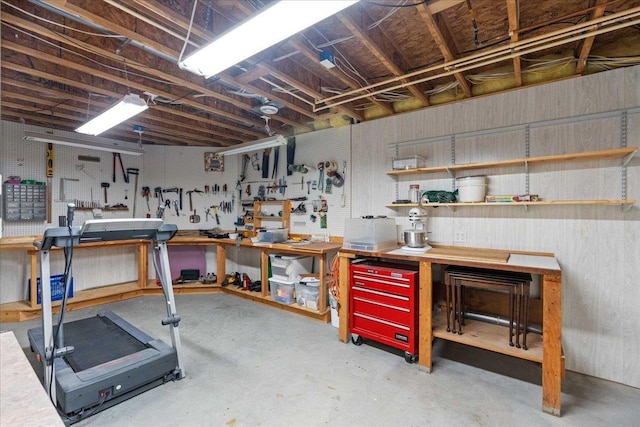 1814 Masters Ln, Madison, WI 53719 - unfinished basement featuring a workshop area