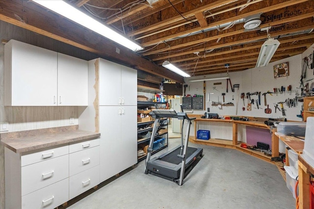 1814 Masters Ln, Madison, WI 53719 - unfinished below grade area featuring a workshop area