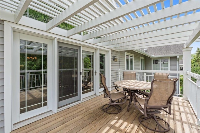 1814 Masters Ln, Madison, WI 53719 - deck featuring outdoor dining area and a pergola