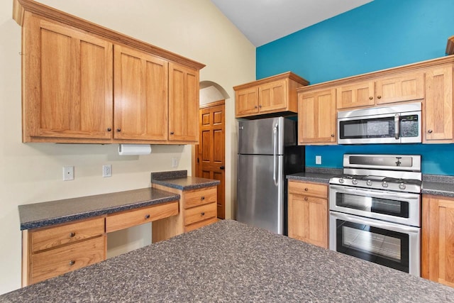1126 Princess Dove Cir, De Pere, WI 54115 - kitchen with stainless steel appliances and arched walkways