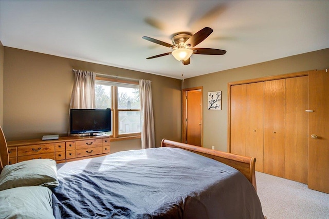 182 Ames St, Oregon, WI 53575 - carpeted bedroom featuring a closet and a ceiling fan