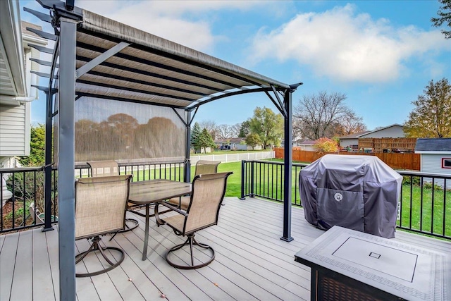 182 Ames St, Oregon, WI 53575 - deck with area for grilling and outdoor dining area