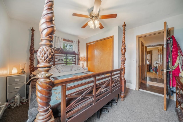 W8749 Hunters Rd, Hortonville, WI 54944 - carpeted bedroom featuring a ceiling fan