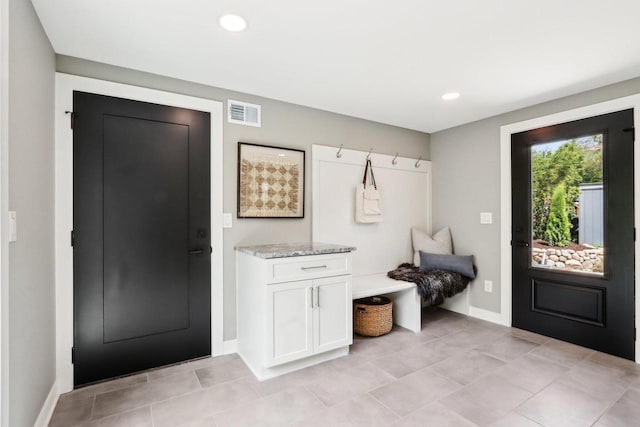 6020 Briarclift Ct, Greendale, WI 53129 - mudroom with baseboards, light tile patterned flooring, and recessed lighting