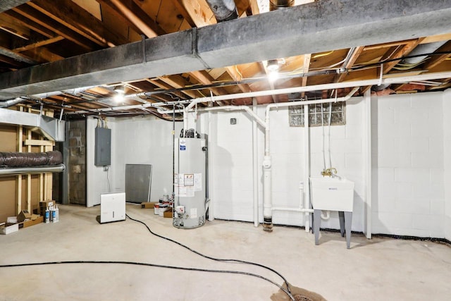 6020 Briarclift Ct, Greendale, WI 53129 - unfinished below grade area with water heater and electric panel
