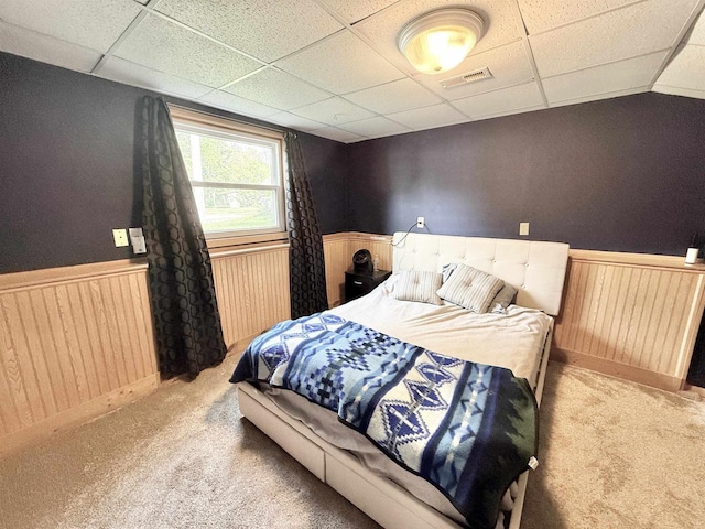519 Rogers St, Milton, WI 53563 - carpeted bedroom with a paneled ceiling and a wainscoted wall
