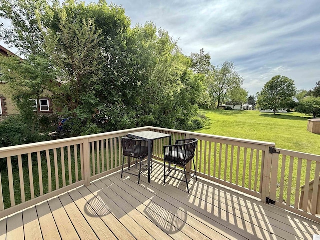 519 Rogers St, Milton, WI 53563 - wooden terrace with a lawn