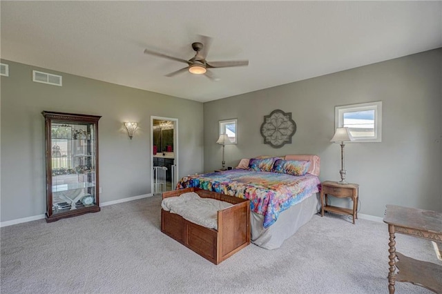 17690 Clayton Ave, Rosemount, MN 55068 - bedroom with carpet floors, baseboards, ceiling fan, and ensuite bathroom