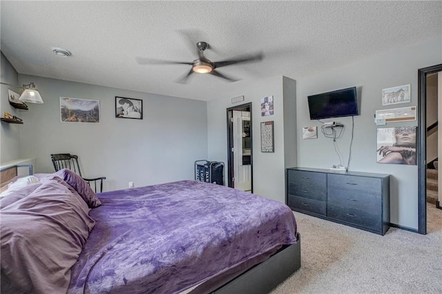 17690 Clayton Ave, Rosemount, MN 55068 - bedroom with carpet floors, a textured ceiling, and ceiling fan