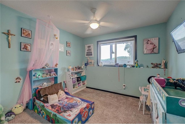 17690 Clayton Ave, Rosemount, MN 55068 - bedroom featuring carpet, ceiling fan, and a textured ceiling