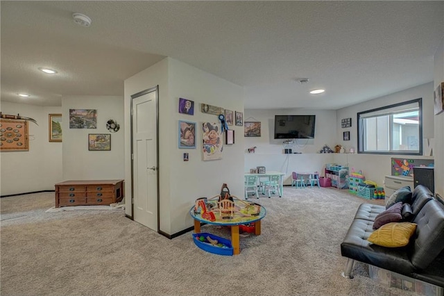 17690 Clayton Ave, Rosemount, MN 55068 - game room featuring carpet floors, recessed lighting, and a textured ceiling