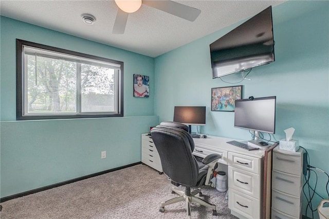 17690 Clayton Ave, Rosemount, MN 55068 - carpeted office space with a textured ceiling, a ceiling fan, and baseboards