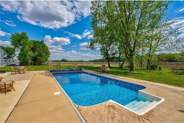 17690 Clayton Ave, Rosemount, MN 55068 - view of pool featuring a patio area, a yard, and a covered pool