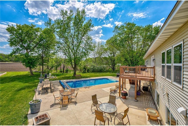 17690 Clayton Ave, Rosemount, MN 55068 - outdoor pool featuring a lawn and a patio